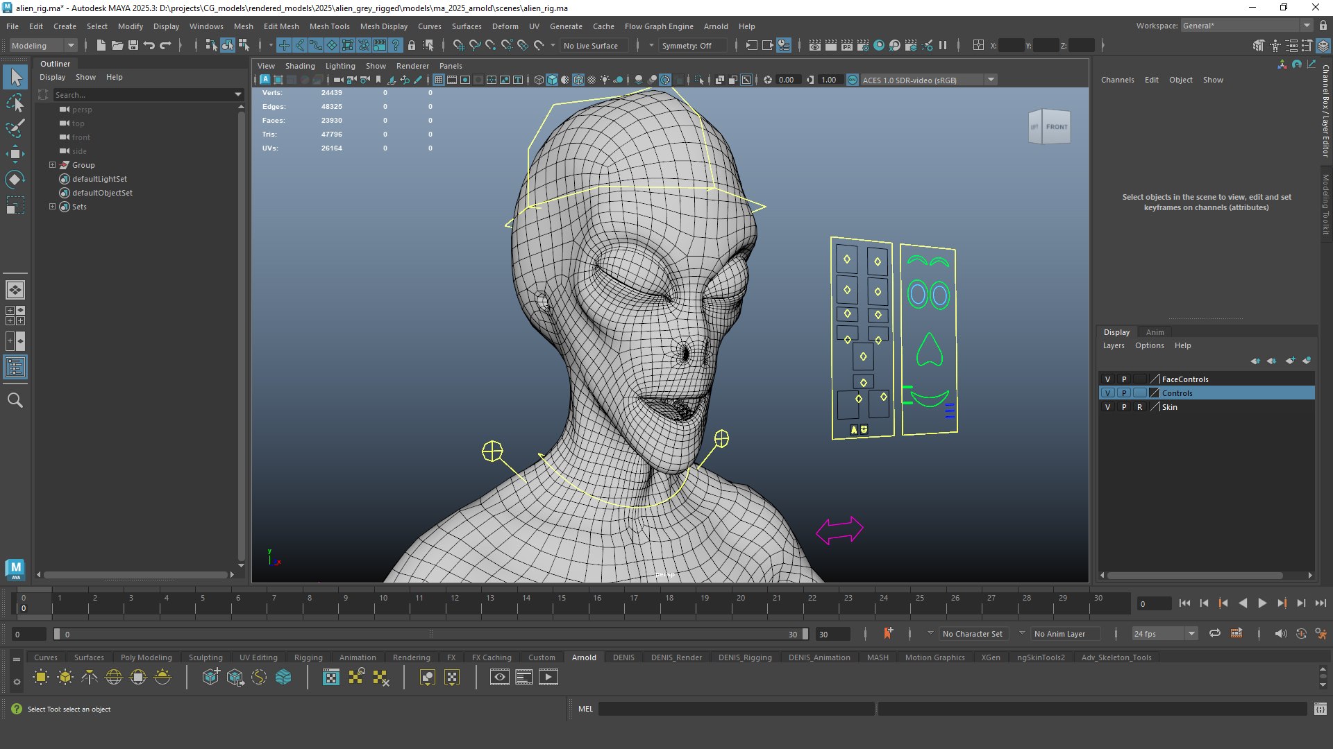 Grey Alien PBR Rigged 3D model https://p.turbosquid.com/ts-thumb/Xf/HhRzlI/OI/alien_rigged_maya_screenshot_03/jpg/1764330072/1920x1080/fit_q87/923fab3758128de16ba993fcdf0b94f649c9a17a/alien_rigged_maya_screenshot_03.jpg
