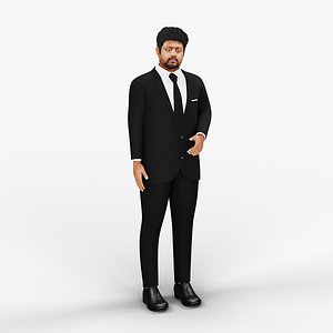 Business Suit Man Rigged Character 3D Model