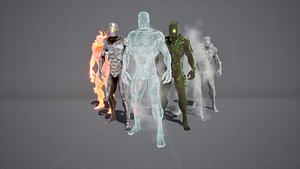 Elemental Golem Character Asset For Unreal Engine model
