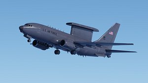 3D model Boeing E-7 Wedgetail rigged and animated with cockpit