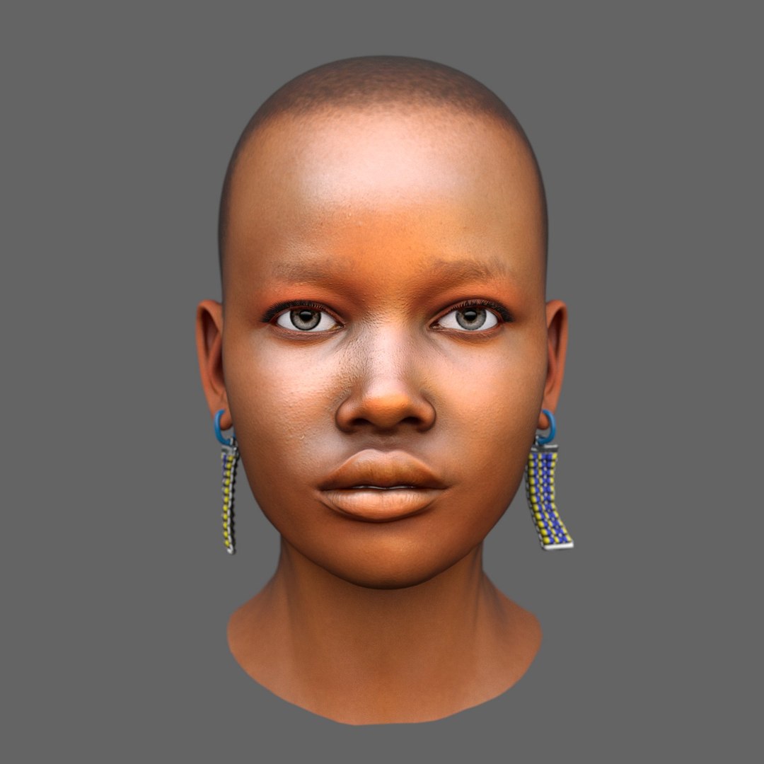 African Woman Head Model - TurboSquid 1262583