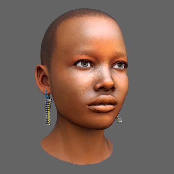 African Woman Head Model - Turbosquid 1262583