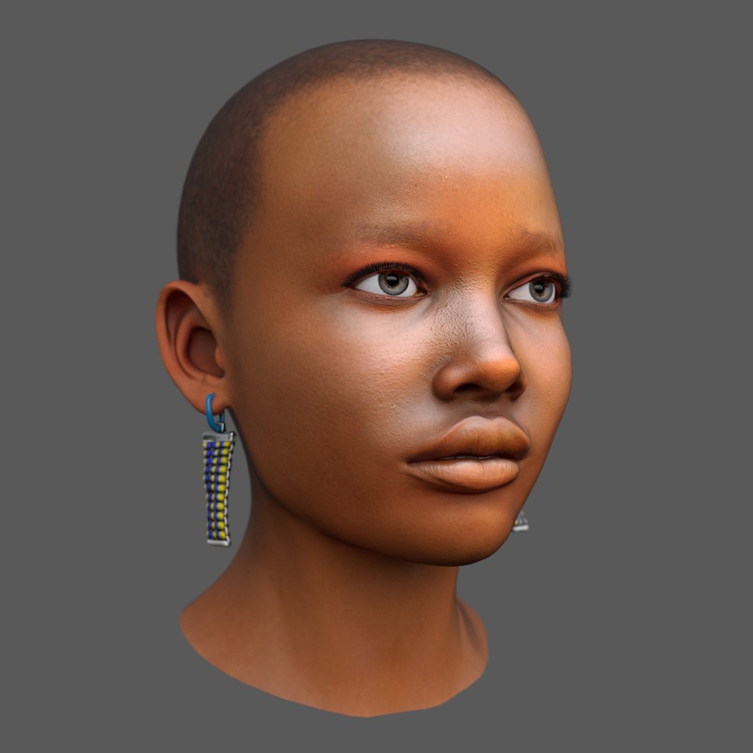 African Woman Head Model - TurboSquid 1262583