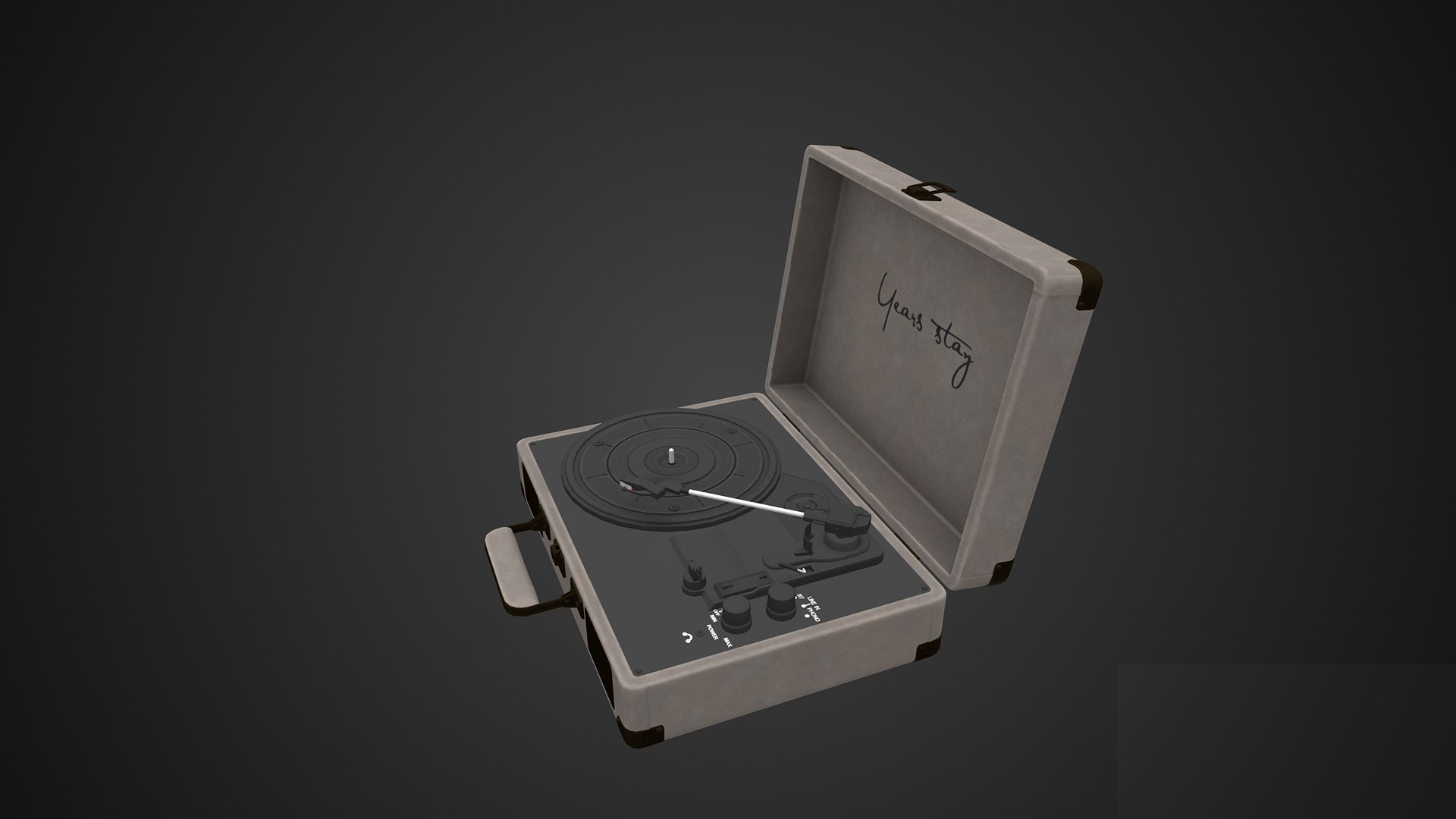 3D Model Game Ready Vintage Turtable LP Player - TurboSquid 2082787