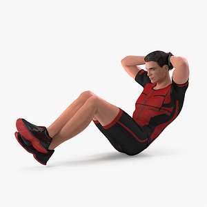 Fitness Trainer Doing Crunches
