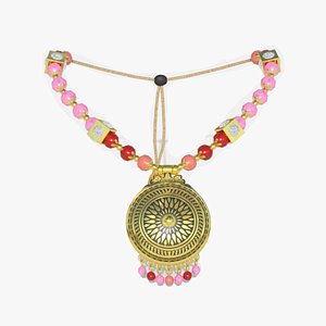 Necklace Traditional Gold Pendant Jewelry 3D model