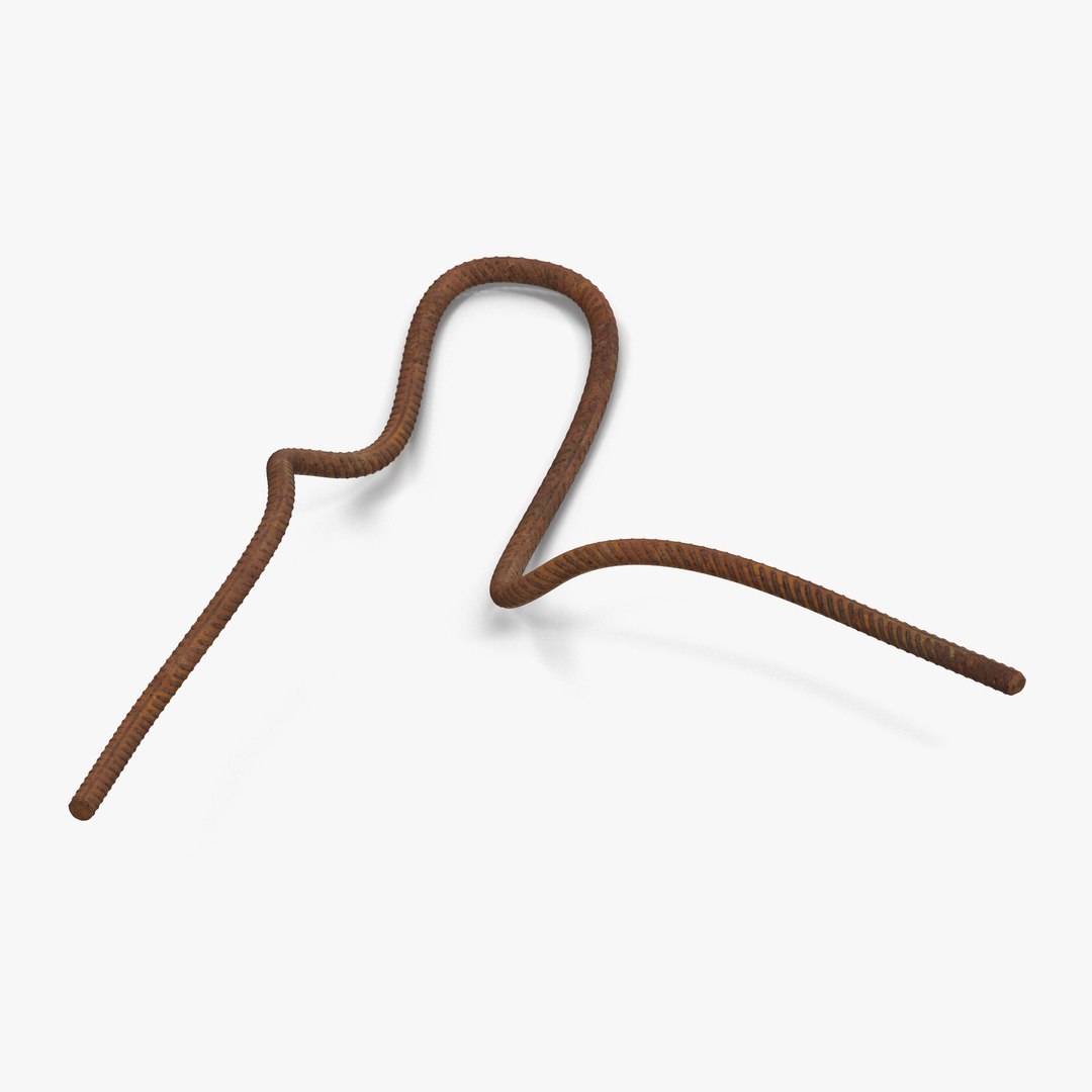 Steel Rusty Rebar 6 3D Model 3D model preview