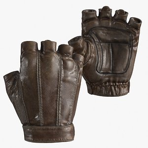 3D Fingerless Leather Glove model