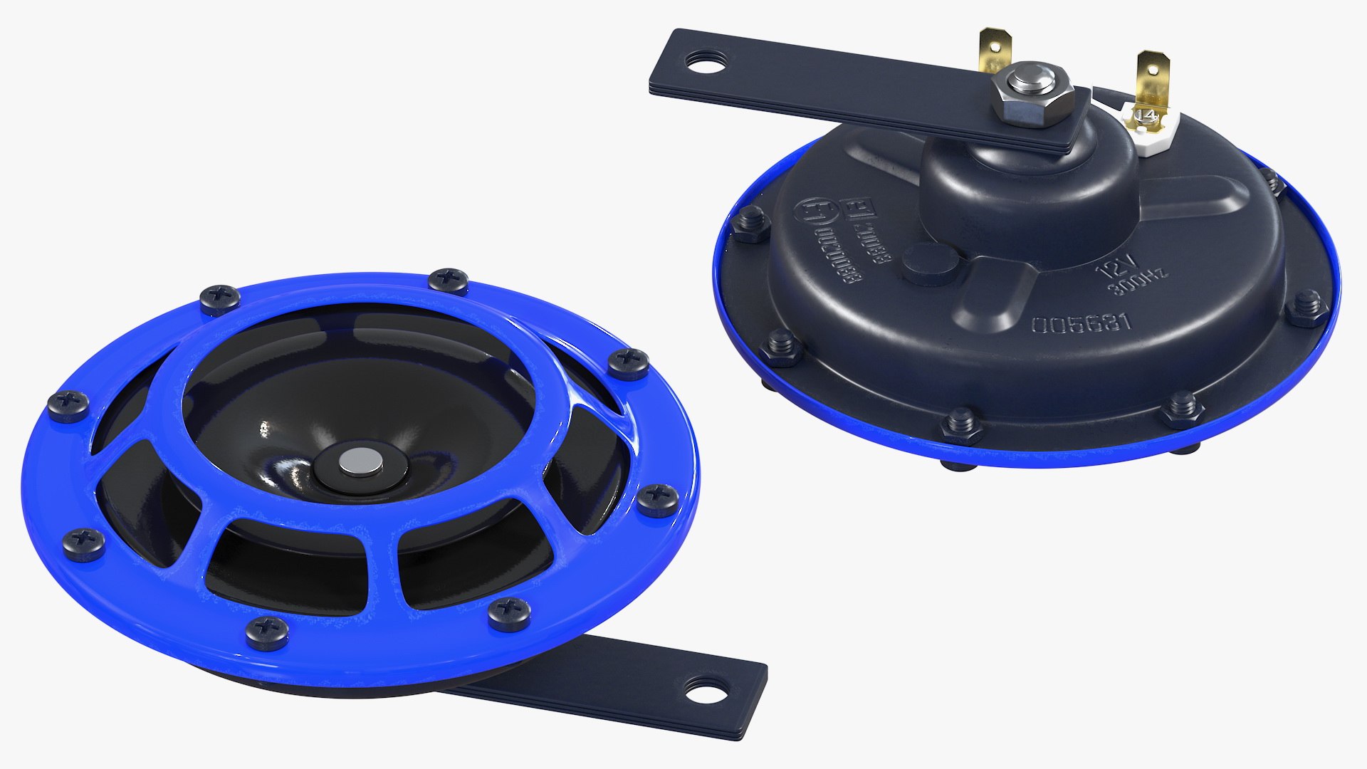 Electric 12V Car Horn Set 3D model preview
