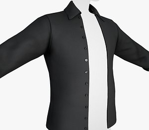 Black Open Front Shirt Style 1