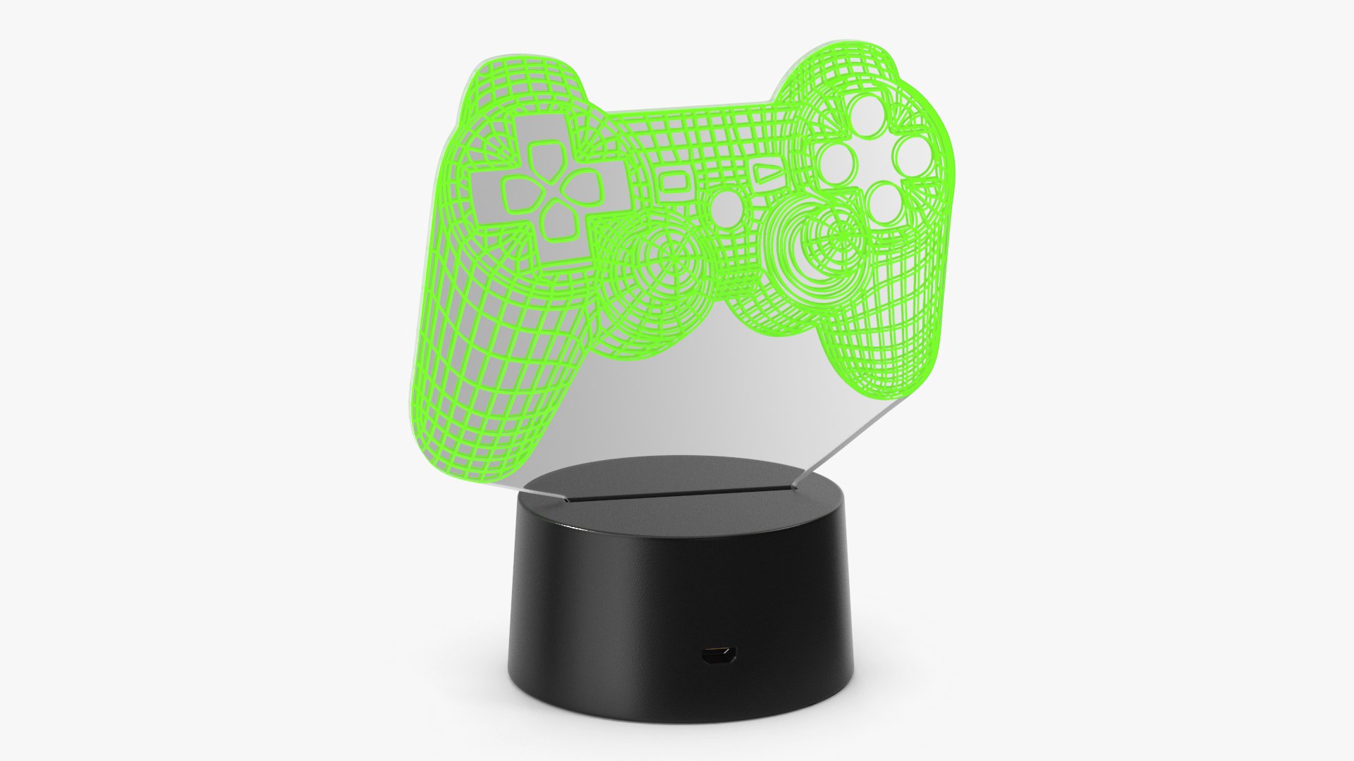 Console Controller 3D Lamp Green 3D model preview