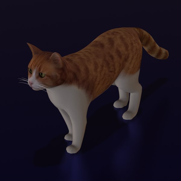 CAT LOW POLY GAME READY 3D model