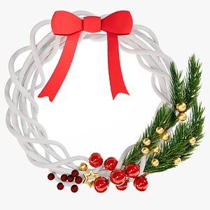 3D Rattan wreath Christmas decor model
