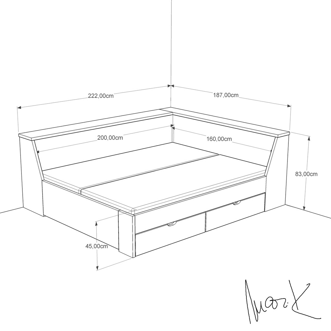 3D Bed 160 200 Model TurboSquid 1210146