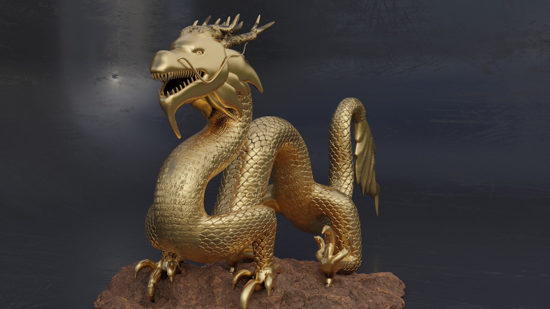 Golden Dragon China Low-poly 3D Model 3D - TurboSquid 1854903