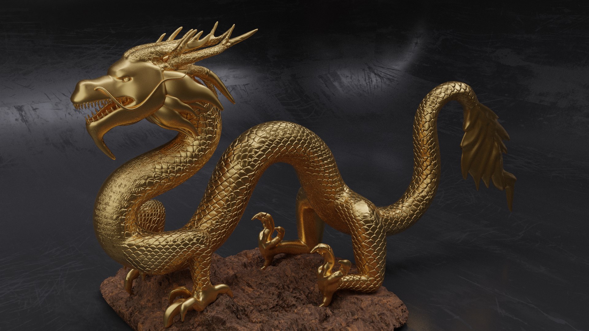 Golden Dragon China Low-poly 3D Model 3D - TurboSquid 1854903