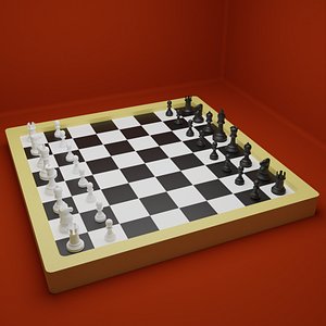 chess low poly game ready for unreal and blender 3D