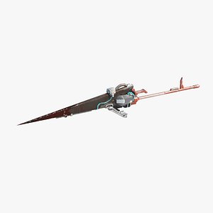 3D Wasteland style long spear model