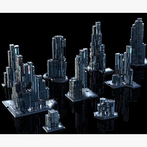 MODERN BUILDING AND SKYSCRAPER PACK KITBASH CITY 3D model 3D model