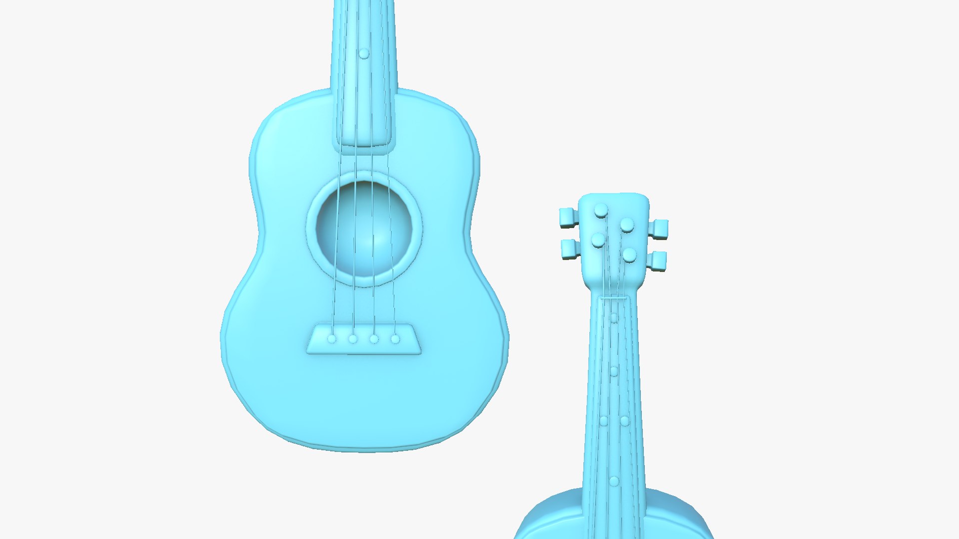 Cartoon Mexican Guitar A01 Green Red - Music Instrument Design 3D Model ...