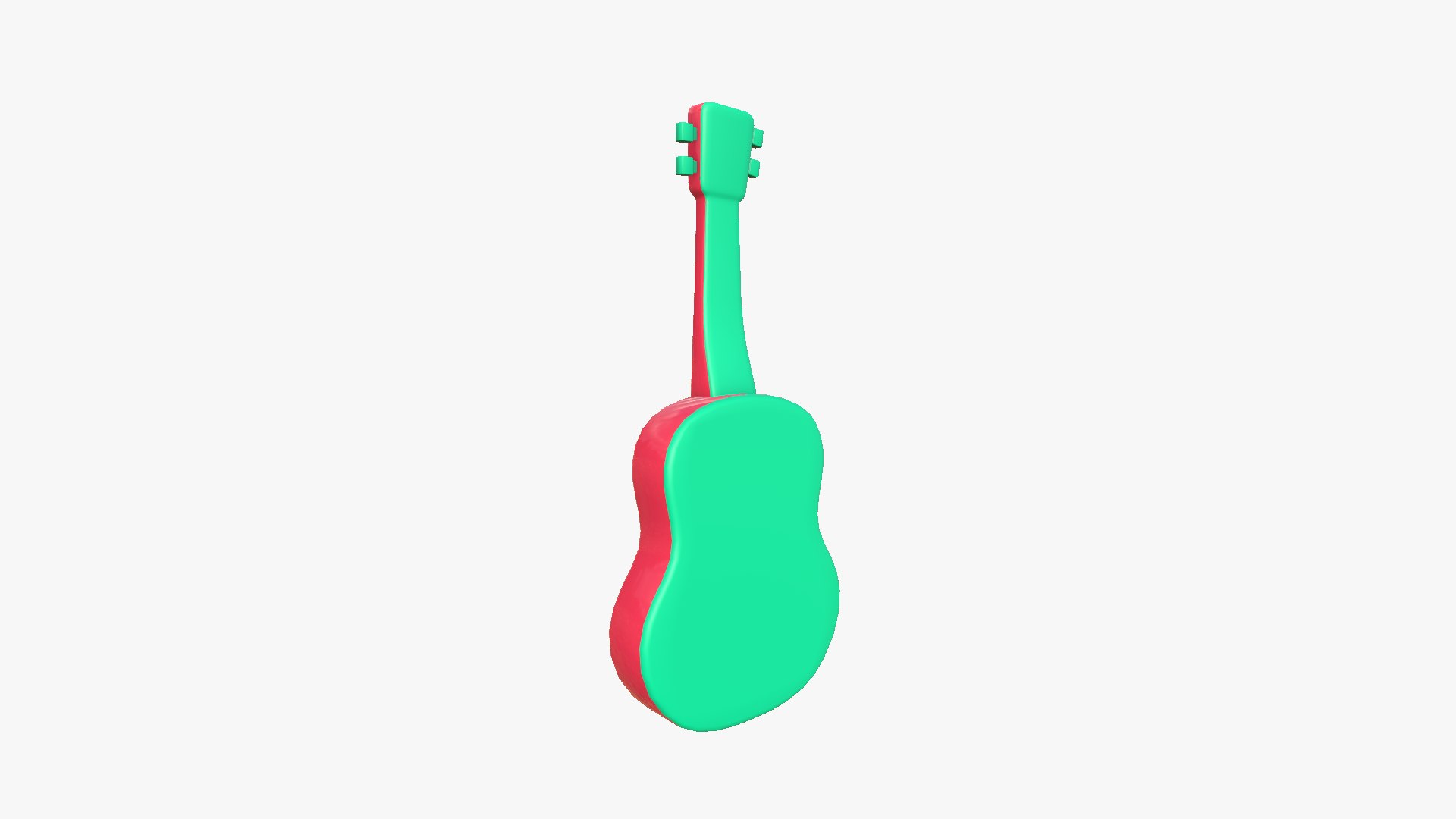 Cartoon Mexican Guitar A01 Green Red - Music Instrument Design 3D Model ...