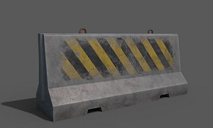 Concrete barriers - PBR Game Ready model Low-poly