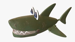 3D model cartoon shark - robot