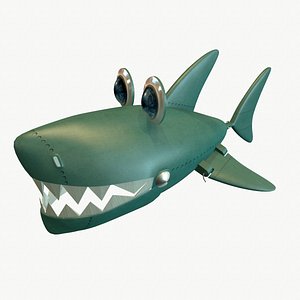 cartoon shark - robot