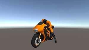 Low Poly Racing Bike With Rider-4