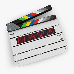 clapboard slate digits 3d model