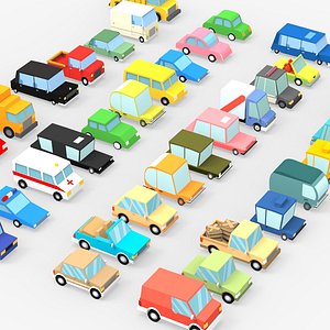 3D 39 cartoon cars