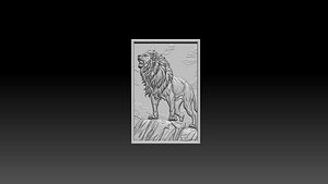 3D Lion STL Model  3D Print  CNC Carving Decorative Art model