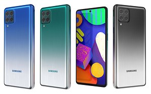 3D model Samsung Galaxy F62 All Colors Low Poly