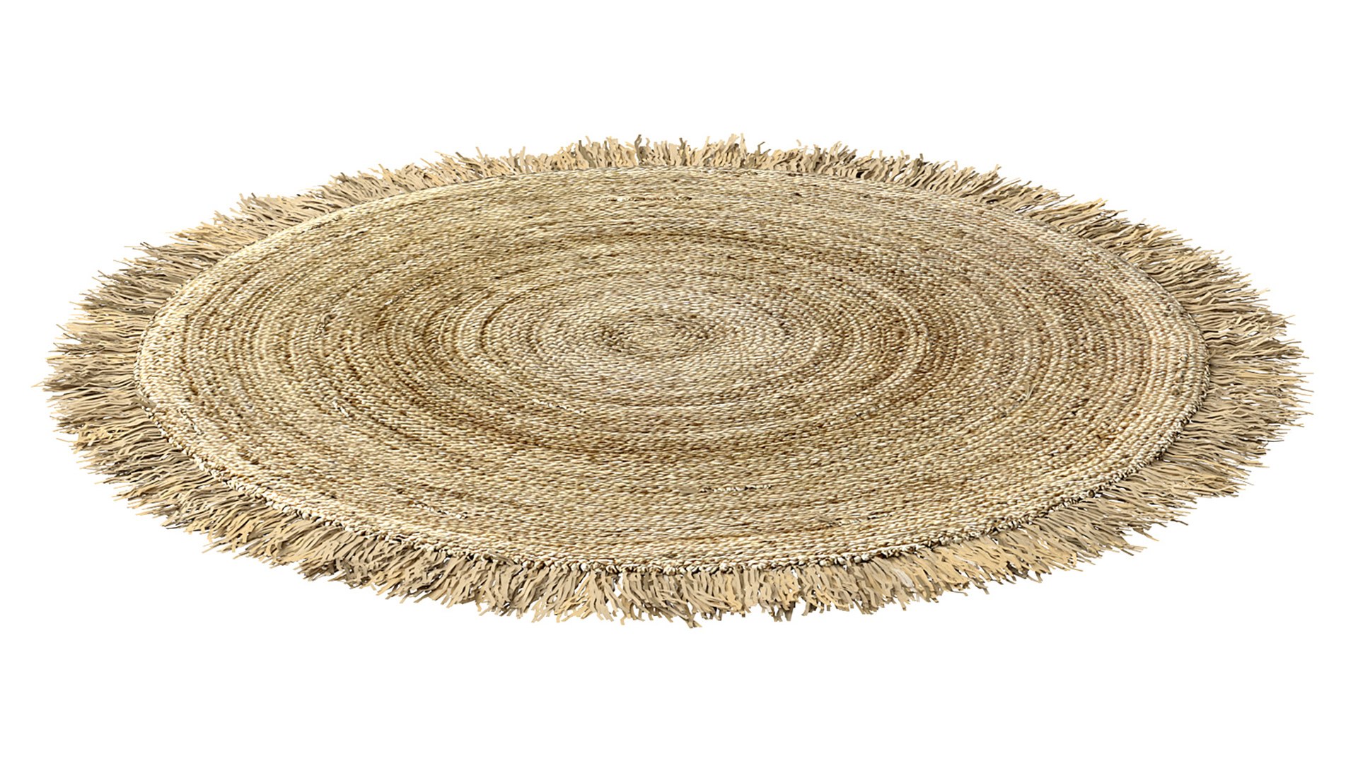 3D Hand Woven Rafia Jute Braided Rug Round Natural - TurboSquid 2102752