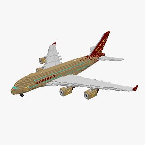 3D Airbus A-380 pixelated model