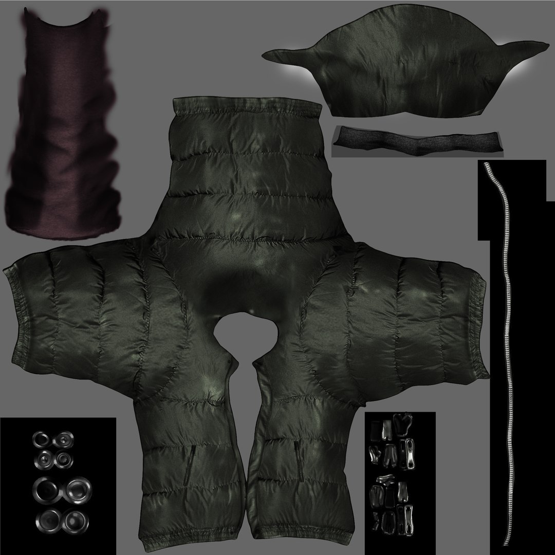 3D Model Male Padded Jacket With Top - TurboSquid 1808953