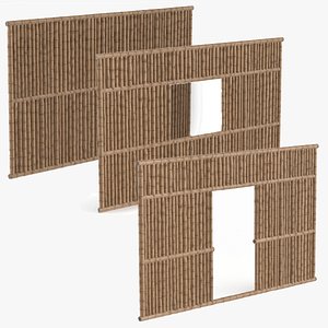 3D model Bamboo Wall Panels Collection
