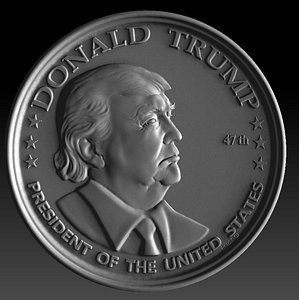 3D donald trump medallion