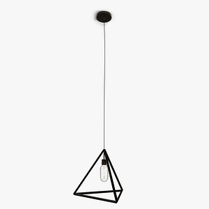 Geometric Triangle Pyramid Pendant Light - Filament Bulb
