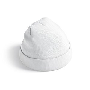 3D model White Knitted Beanie - casual winter hat