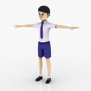 3d model school boy