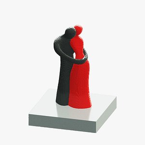 3D Love Couple Sculpture