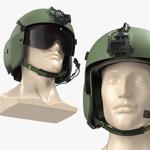 3D Aviation Flight Helmet on Display Mannequin model