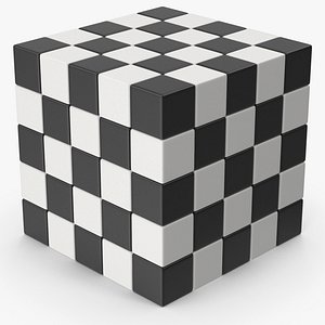 3D Black And White Puzzle Cube