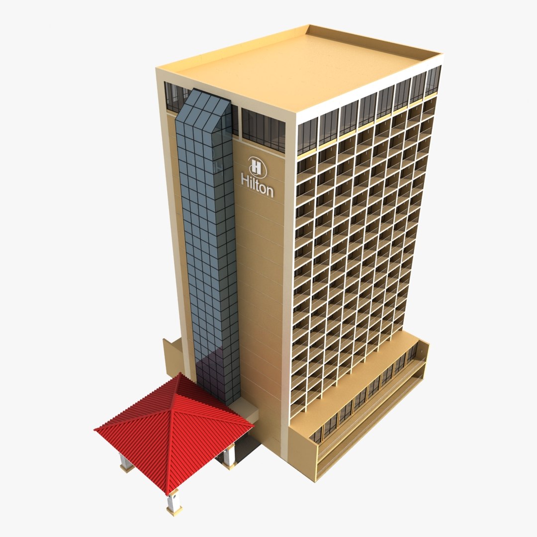 Hotel Building 3d Model 2257