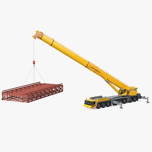 Mobile Crane Liebherr With Load 3D model