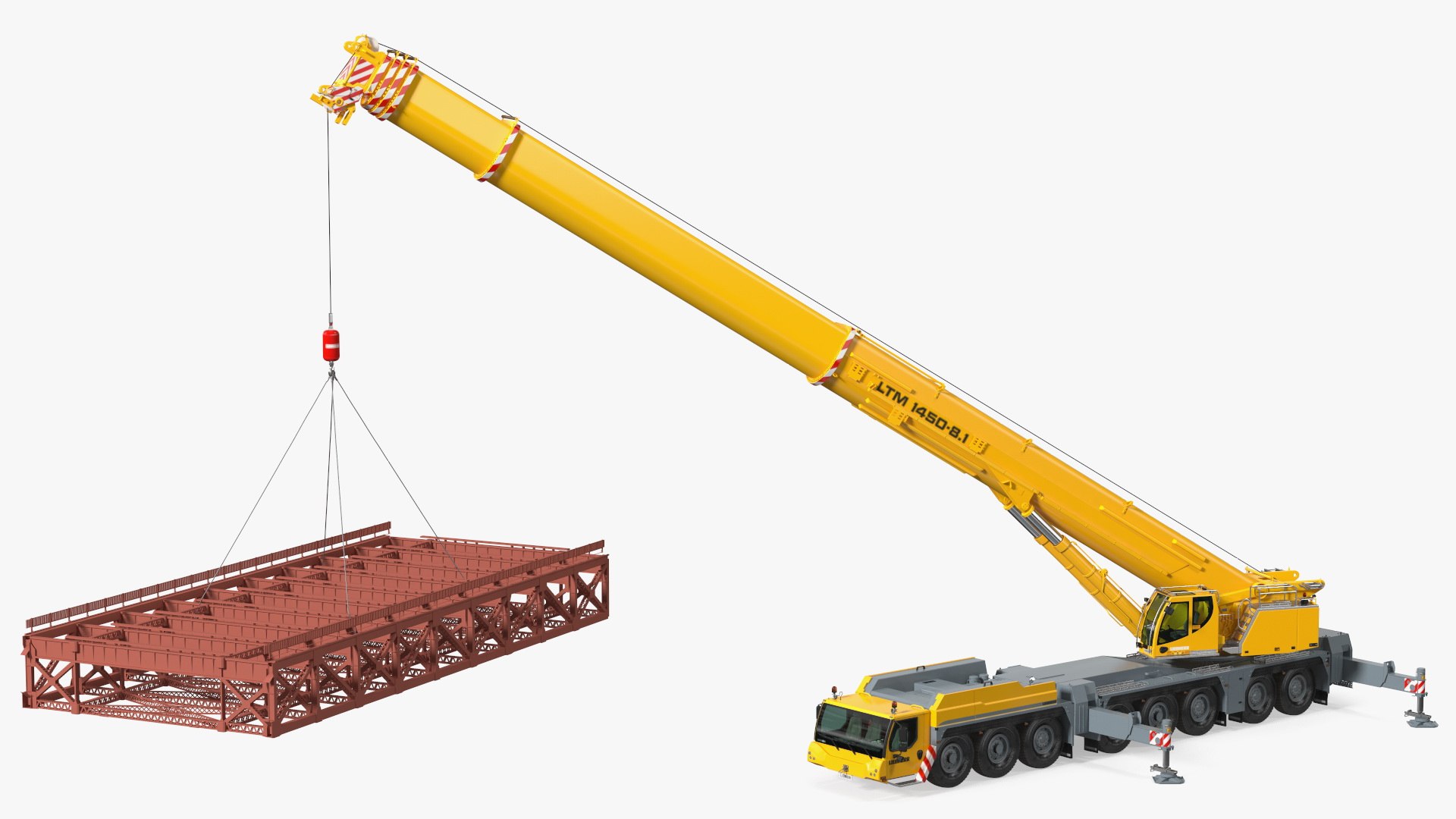 Mobile Crane Liebherr With Load 3D model preview