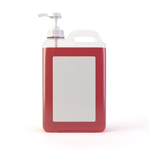 5L Transparent Pump Dispenser Bottle Model 3D