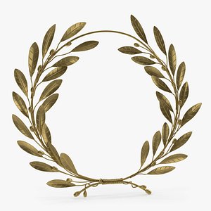 3D gold laurel wreath model