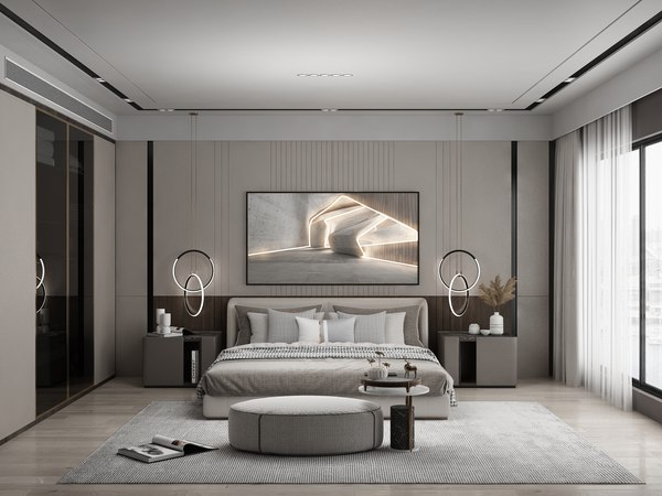 3D Modern Style Bedroom - 557 - TurboSquid 1808462